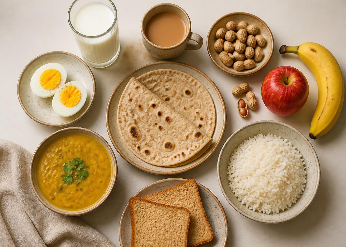 Standard affordable Indian food ingredients